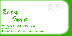 rita imre business card